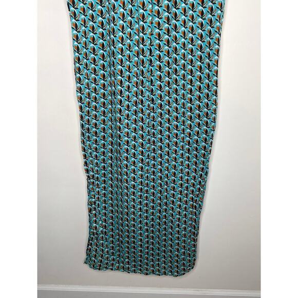 Diane Von Furstenberg x Onia Button Down Printed Blue Maxi Dress Side Slits XS - Picture 9 of 9
